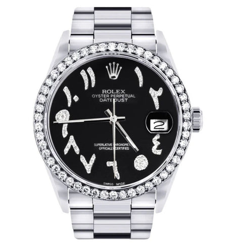 Classic Black Dial Moissanite Diamond Watch Gift