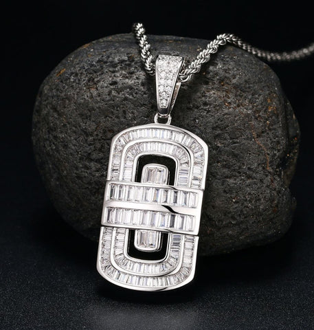 Moissanite Iced Out Baguette Cut Hip Hop Pendant For Him