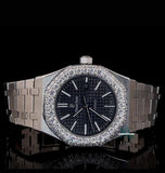 Black Dial Moissanite Diamond Party Wear Luxury Watch