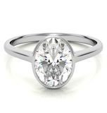 Bezel Set Oval Cut Moissanite Solitaire Ring