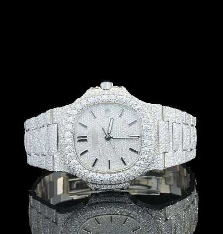 Celebrity Style Iced Out Moissanite Diamond Wrist Watch