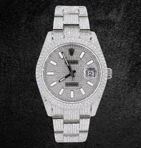 Iced Out Moissanite Diamond Datejust Watch For Him