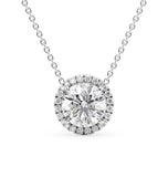 Round Brilliant Cut Moissanite Halo Pendant