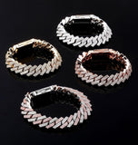 D Color Moissanite Cuban Link men's Bracelet