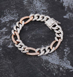 Figaro Link Iced Out Moissanite Hip Hop Bracelet