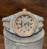 Iced Out Dual Tone Moissanite Men's Watch