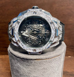 Moissanite Iced Out Rubber Strap Wrist Watch For Him