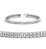 Emerald Cut Moissanite Diamond Tennis Bracelet