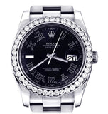 Black Dial VVS1 Moissanite Diamond Stylish Watch