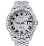 Iced Out Moissanite Roman Number Watch For Men's