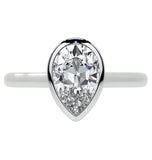 Pear Cut Moissanite Bezel Set Solitaire Wedding Ring