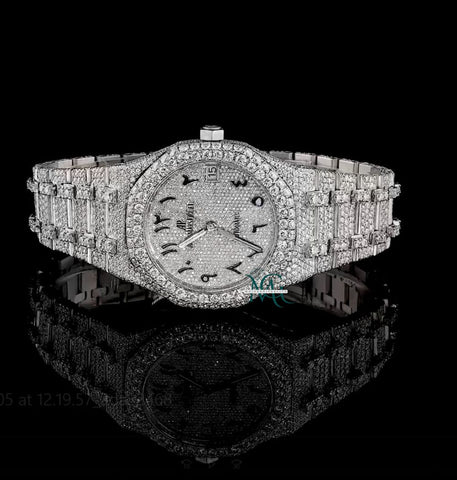 Automatic Iced Out Moissanite Diamond Watch For Men's