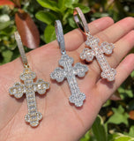 Iced Out Baguette Cut Moissanite Cross Pendant