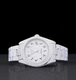 Iced Out Moissanite Diamond Arabic Numeral Wrist Watch