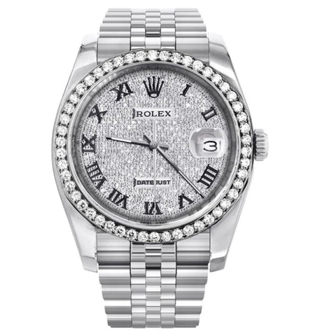 Moissanite Diamond Iced Out Datejust Formal Wear Watch