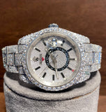 Iced Out Date Display Moissanite Watch For Men's