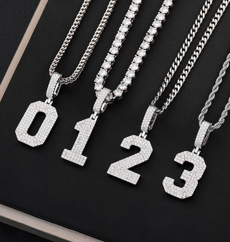 Moissanite Iced Out Custom Number Luxury Pendant