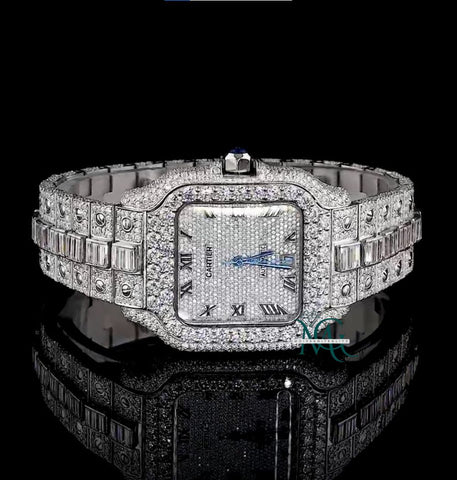 Baguette Cut Moissanite Iced Out Automatic Classic Watch