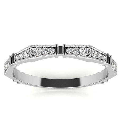 Round Cut Moissanite Filigree Eternity Band