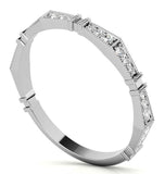 Round Cut Moissanite Filigree Eternity Band