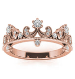 Round Brilliant Cut Moissanite Crown Style Wedding Ring