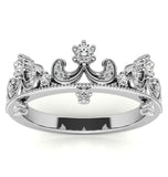 Round Brilliant Cut Moissanite Crown Style Wedding Ring