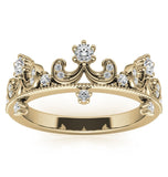 Round Brilliant Cut Moissanite Crown Style Wedding Ring