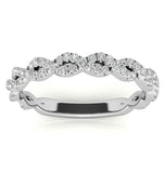 Round Cut Moissanite Twisted Eternity Ring