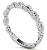 Round Cut Moissanite Twisted Eternity Ring