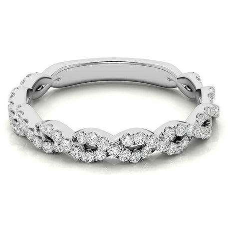 Round Cut Moissanite Twisted Eternity Ring