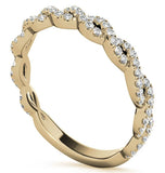 Round Cut Moissanite Twisted Eternity Ring