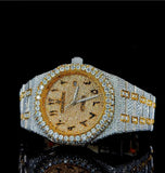 Arabic Stylish Iced Out Moissanite Wrist Watch For Men's