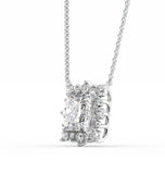 Moissanite Princess Cut Halo Pendant Gift For Her