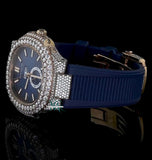 Moissanite Diamond Iced Out Rubber Strap Stylish Watch