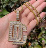 Baguette Cut Moissanite Rapper Style Pendant For Men's