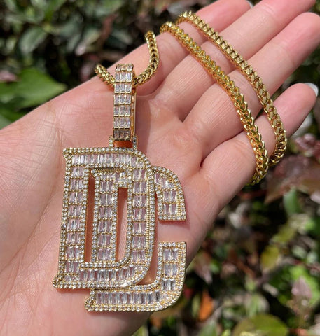 Baguette Cut Moissanite Rapper Style Pendant For Men's