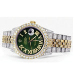 Iced Out Moissanite Green Dial Luxury Wrist Watch