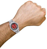 Moissanite Diamond Red Dial Luxury Watch