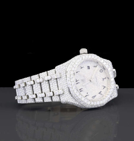 Iced Out Moissanite Automatic Watch For Daily Wear