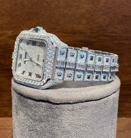 Moissanite Iced Out Baguette Cut Hip Hop Watch
