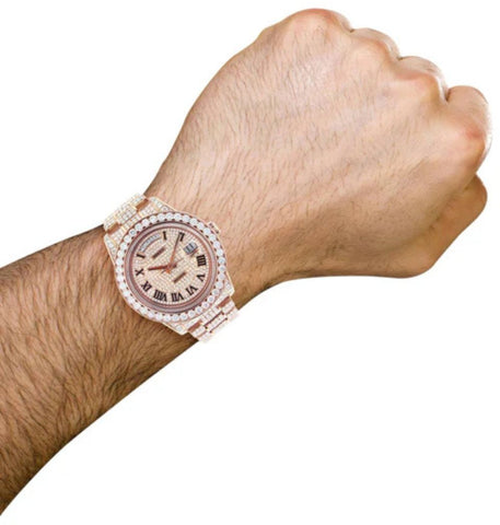 Daydate Iced Out Moissanite Diamond Luxury Wrist Watch