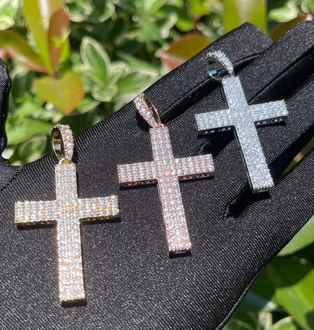 Iced Out Moissanite Unisex Cross Pendant Gift