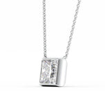 Princess Cut Bezel Set Solitaire Pendant