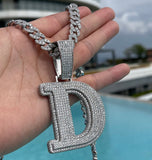 Iced Out Moissanite Alphabet Letter Hip Hop Pendant