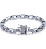 VVS1 Moissanite Rolo Link Hip Hop Bracelet For Men's