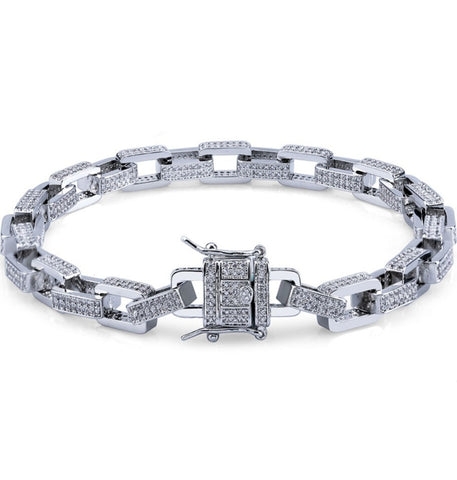 VVS1 Moissanite Rolo Link Hip Hop Bracelet For Men's