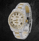 Iced Out Dual Tone Moissanite Diamond Datejust Watch For Him