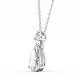 Pear Cut Moissanite Hidden Halo Pendant