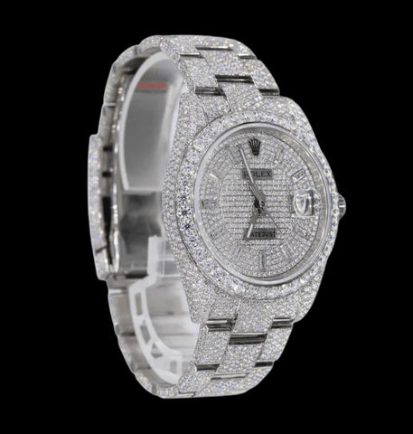 Iced Out Moissanite Diamond Datejust Watch