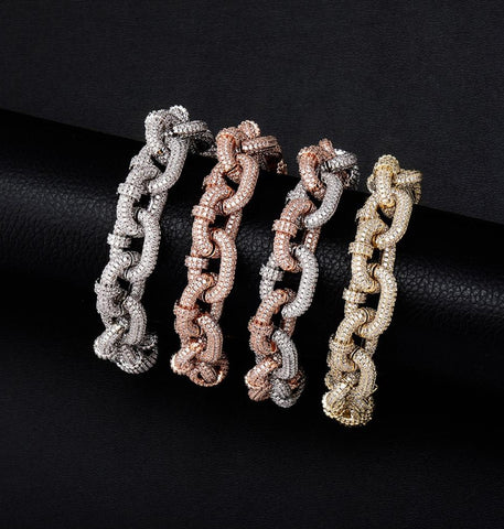 Iced Out Moissanite Hip Hop Bracelet For Him